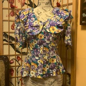 Spring Floral blouse sz 12p
